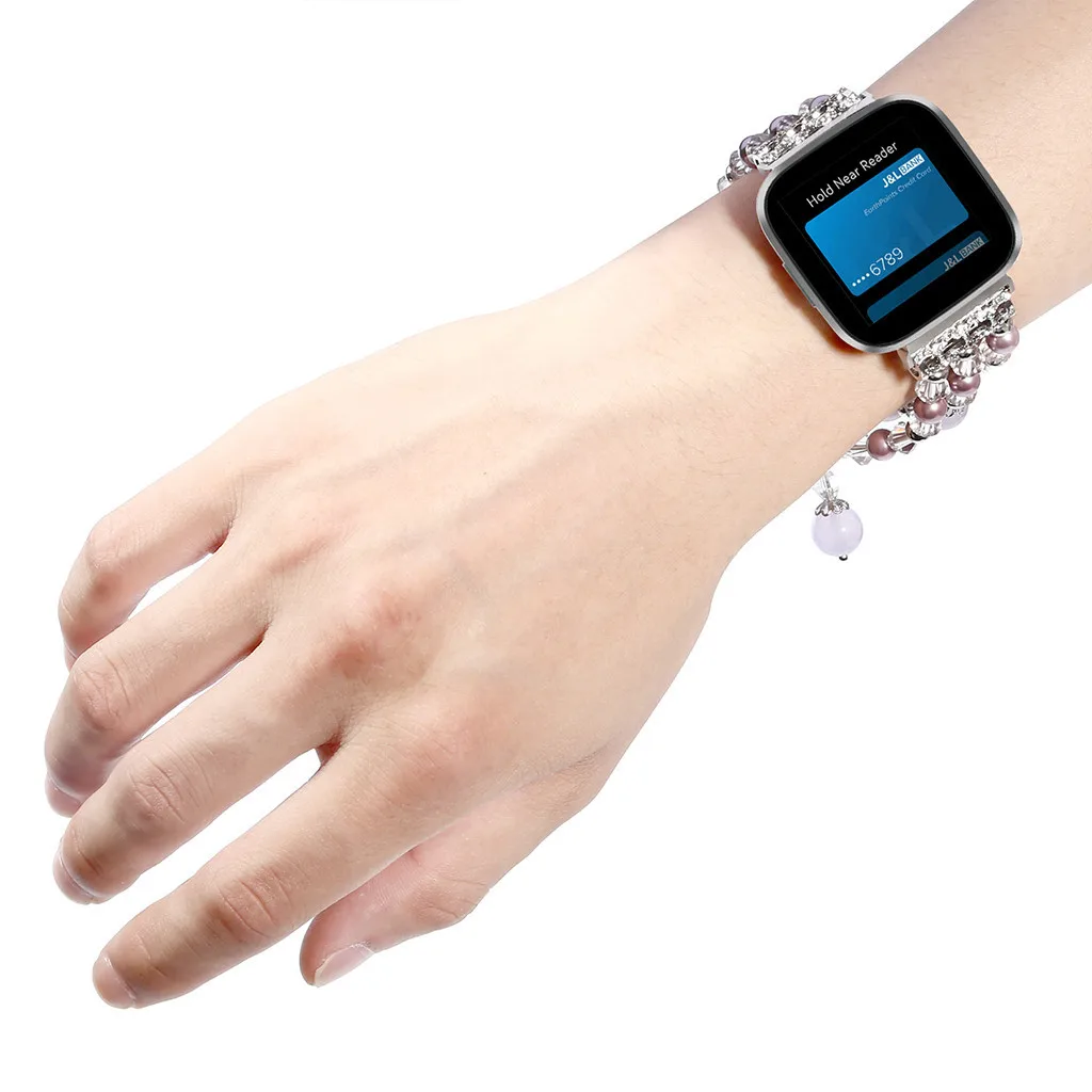 Ouhaobin сменный ремешок, роскошный агатовый ремешок для Fitbit Versa 2, Смарт-часы, ремешок на запястье, умные аксессуары для женщин 1016#2