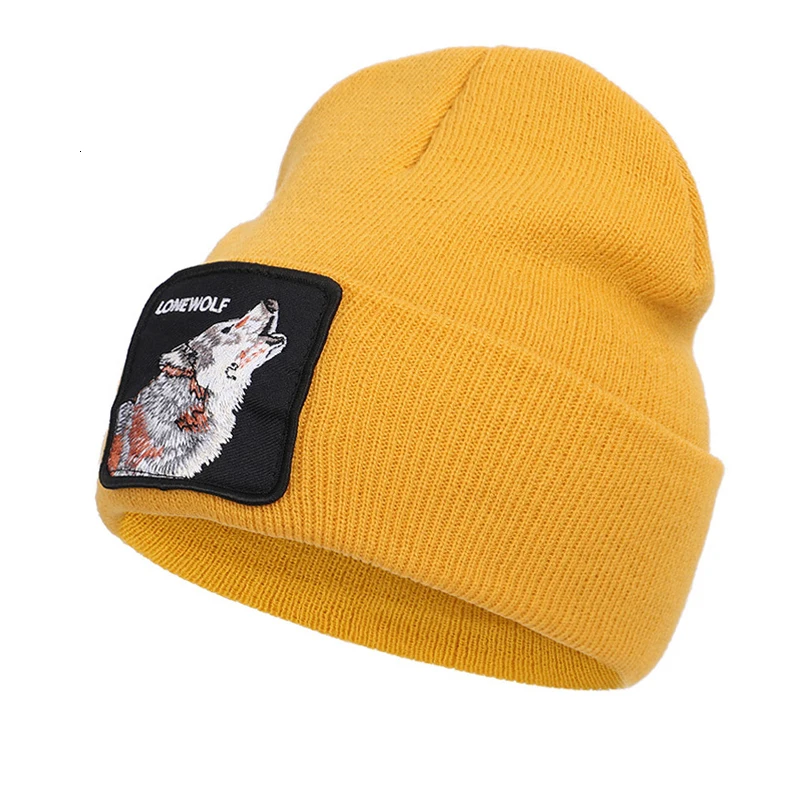 

Fashion Cartoon Skullies Bonnet For Men Women Animal Embroidery Knitted Hat Beanies Winter Warm Hats Unisex Hip Hop Hat