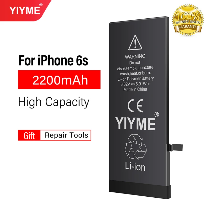 YIYME OEM запчасти телефона для iPhone 6 6s 7 8 высокомощный аккумулятор