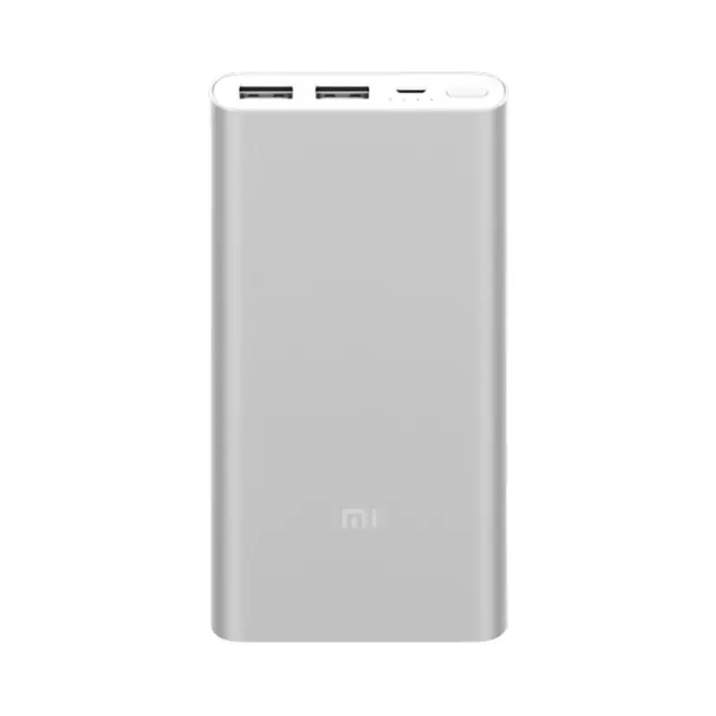 10000 мАч Xiaomi Mi power Bank 2 Внешний аккумулятор 15 Вт Quick Charge power Bank 10000 PLM09ZM с двумя выходами USB для телефона - Цвет: Silver