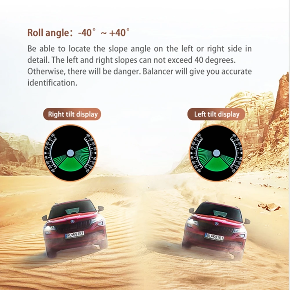 New Go-2 Gps Car Head Up Display Speed Slope Meter Inclinometer Compass Automotive Hud Pitch Tilt Angle Protractor Clock Latitud