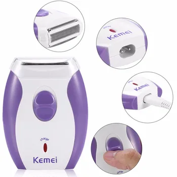 

Kemei 200-240v rechargeable women epilator electric female epilator for face remover hair removal bikini trimmer legs body depil