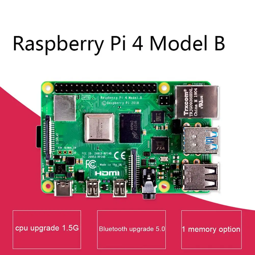 

For Raspberry Pi 4 Model B Motherboard 2G Dual Screen 4K Output Dual Frequency WiFi Bluetooth
