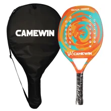 Racket Beach Tennis Carbon Fiber & EVA Durable Matte Surface  Power Lite Pop Camewin Padel Racket with Cover