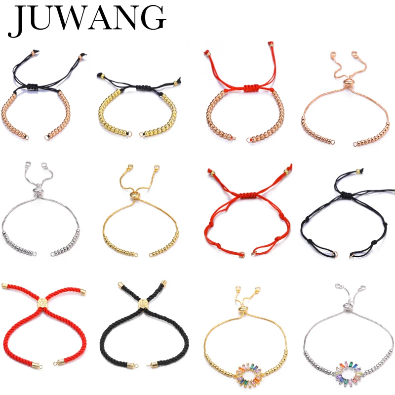 

2PCS 26 color Copper Adjustable Slider Chain Accessories Gold Sliver Jewelry For Jewelry Diy Woman Bracelet Making Finding