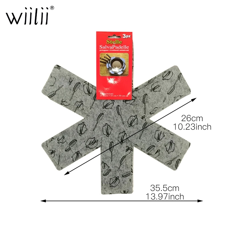 Wiilii 3 шт./компл. нетканые установка делителя колодки кастрюля протекторы держать Кухонные принадлежности появления царапин замужества Укладка машина раскроя кухонная посуда