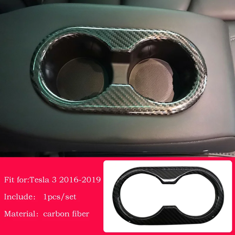 Wather hoder отделка Tesla модель 3 аксессуары/автомобильные аксессуары модель 3 tesla три центральной консоли tesla модель 3 карбон/аксессуары - Название цвета: Carbon fiber 1pcs