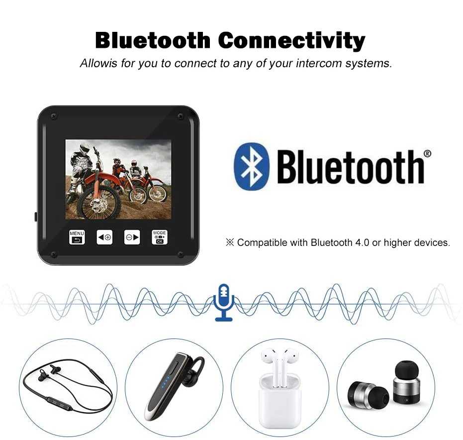 VSYS WiFi Bluetooth Экшн камера для мотоцикла DVR видеорегистратор Система двойной 1080P SONY
