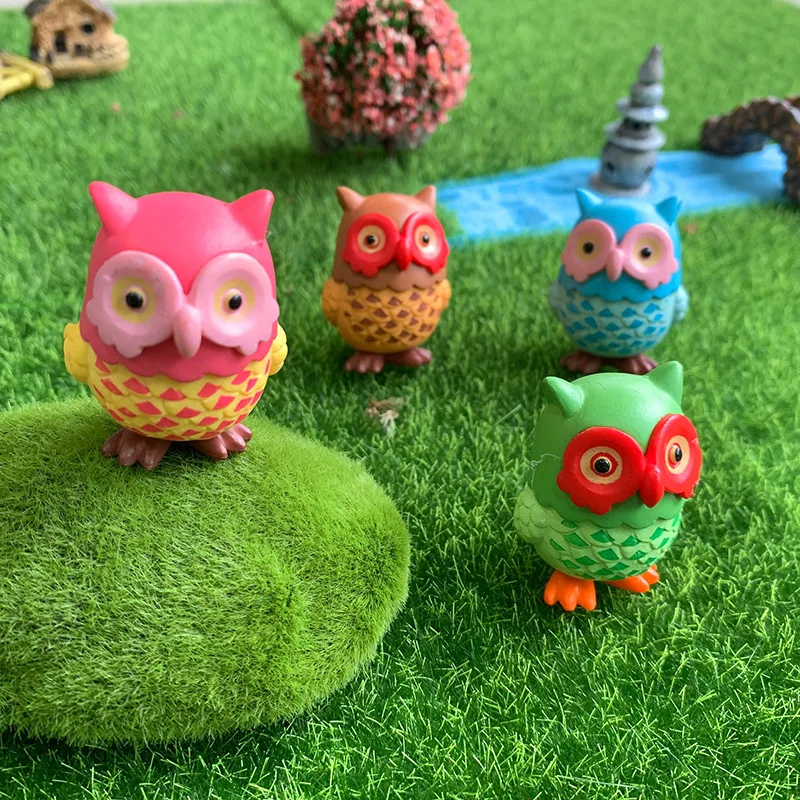 

New Style Micro Landscape Succulents Decoration Color Owl Small Decoration DIY Materials Micro Landscape Decoration