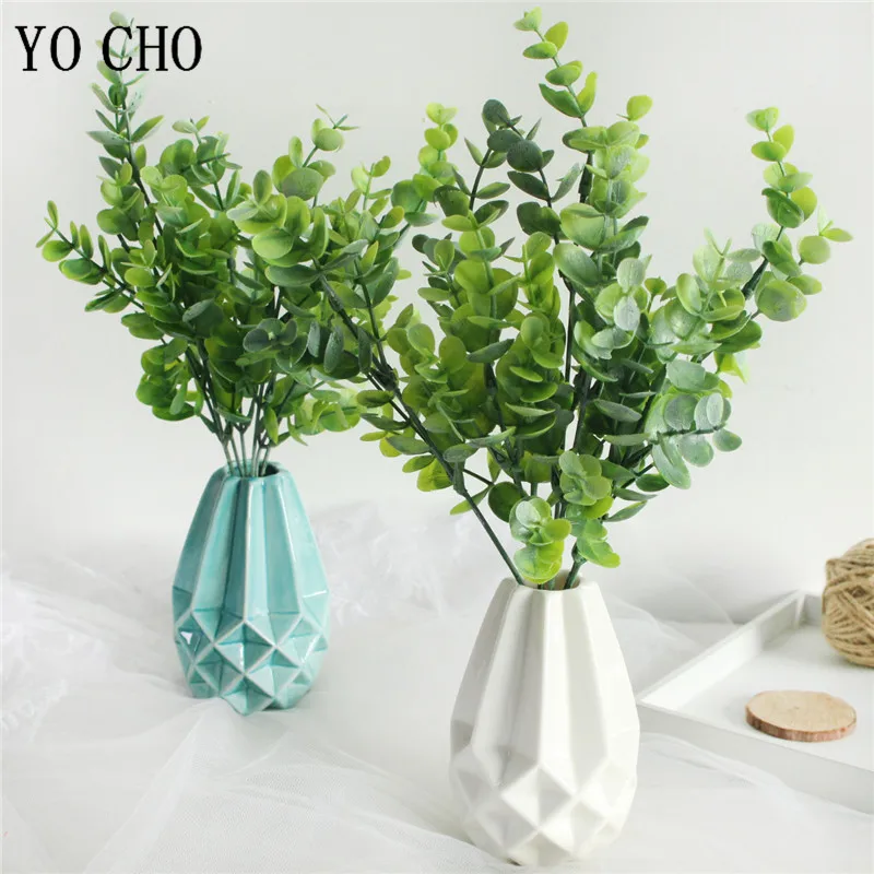 7 Ramo Artificiale Di Foglie Di Eucalipto Artificiale Di Plastica Eucylaptus Piante Per Le Riprese Di Matrimonio Prop Complementi Arredo Casa Impianto