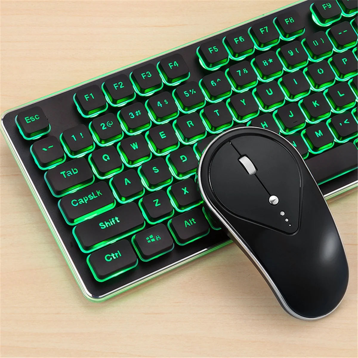  2.4G Wireless Backlit Silent Keyboard and Mouse Combo For PS4 Home Office Laptop Desktop Ergonomic 