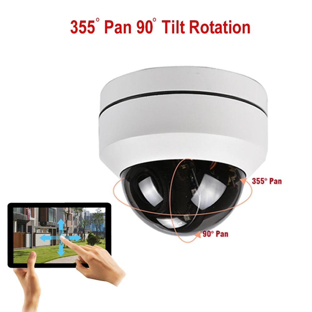 2MP H.265 WI-FI IR PTZ Камера 4X зум Беспроводной HD IP купольная Камера ИК 50 м Ночное видение 2-полосная аудио SD Запись P2P мобильный Управление