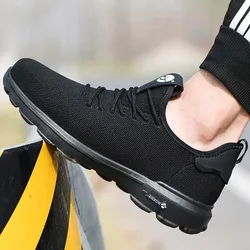 Chaussures indestructibles pour hommes, bottes de sécurité à bout en acier, baskets de travail Anti perforation, respirantes 