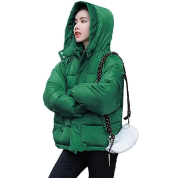 

2019 Women Winter Jacket Hooded Warm Coat Plus Size Down Cotton Padded Jacket Female Short Parkas Winter Coat Women Clothing1011