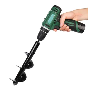 

Digging Spiral Drill Bit Steel Tool Garden Auger Black Flower Vegetables
