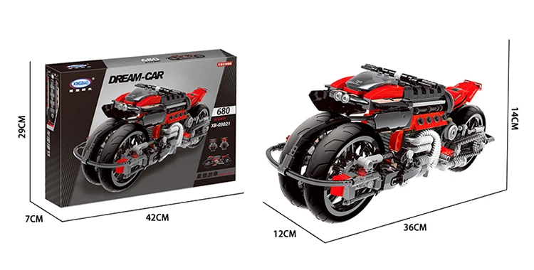 XINGBAO Techinc блоки игрушки тяжелый мотоцикл Кирпичи совместимы с MOC блоки мотоцикл строительные блоки игрушки для детей