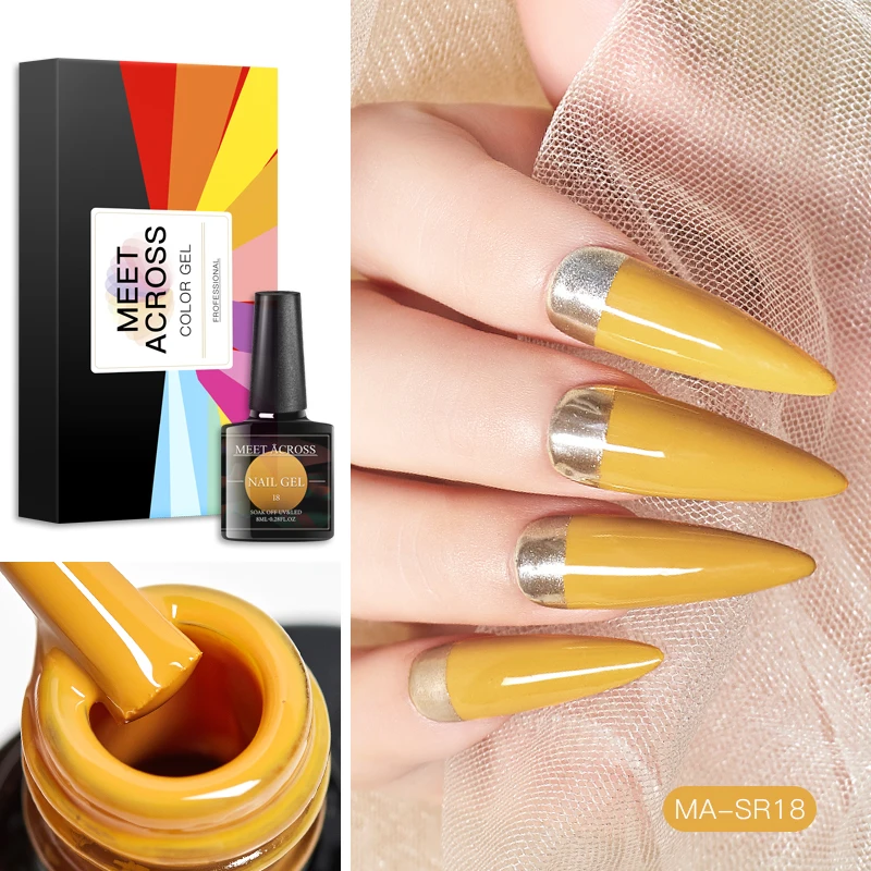 Набор гель-лаков MEET ACROSS UV Vernis Полуперманентная гель-краска матовое верхнее покрытие 8 мл Гель-лак для маникюра