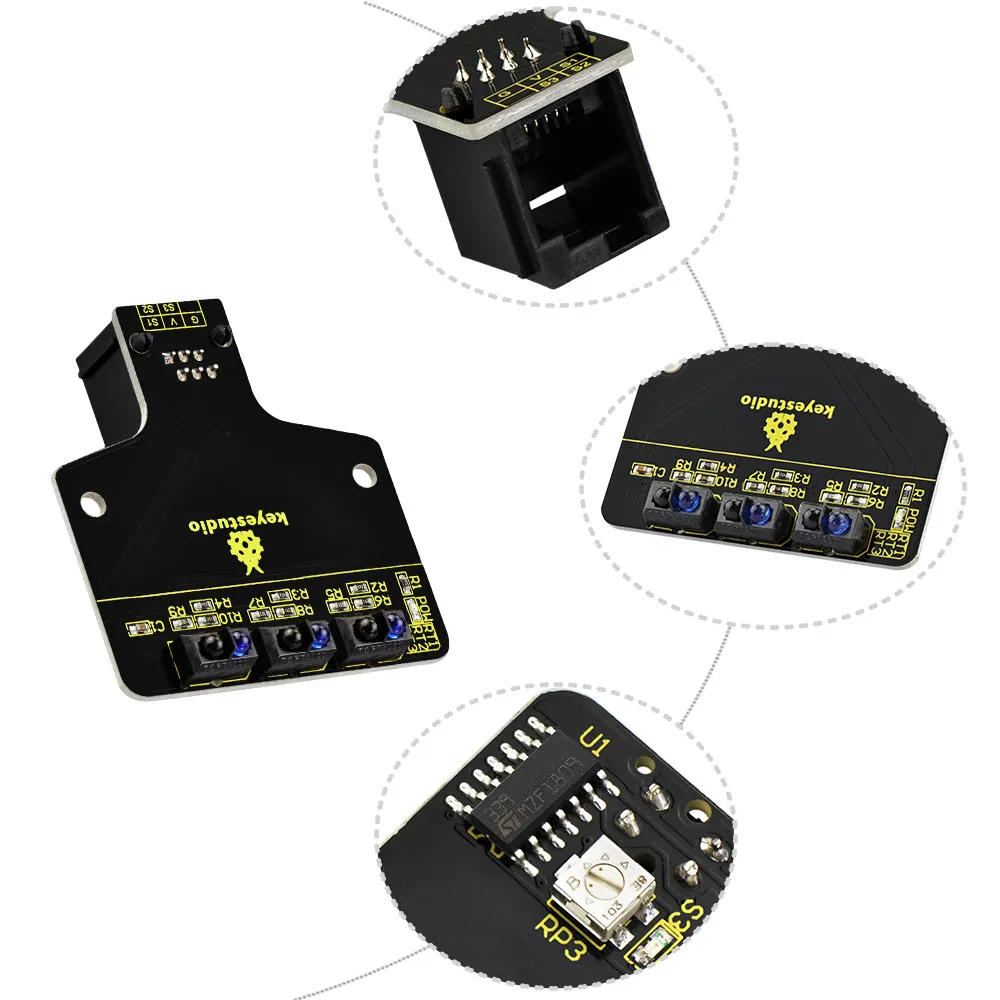 Keyestudio KEYBOT Простая установка Plug программируемый робот 3-сторонний выход линии отслеживания Сенсор для Arduino робот