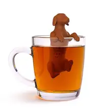 Puppy Tea Strainer Silicone Sausage Dog Tea Strainer Food Grade Silicone Home Creative Tea Making Tools Removable Easy To Clean