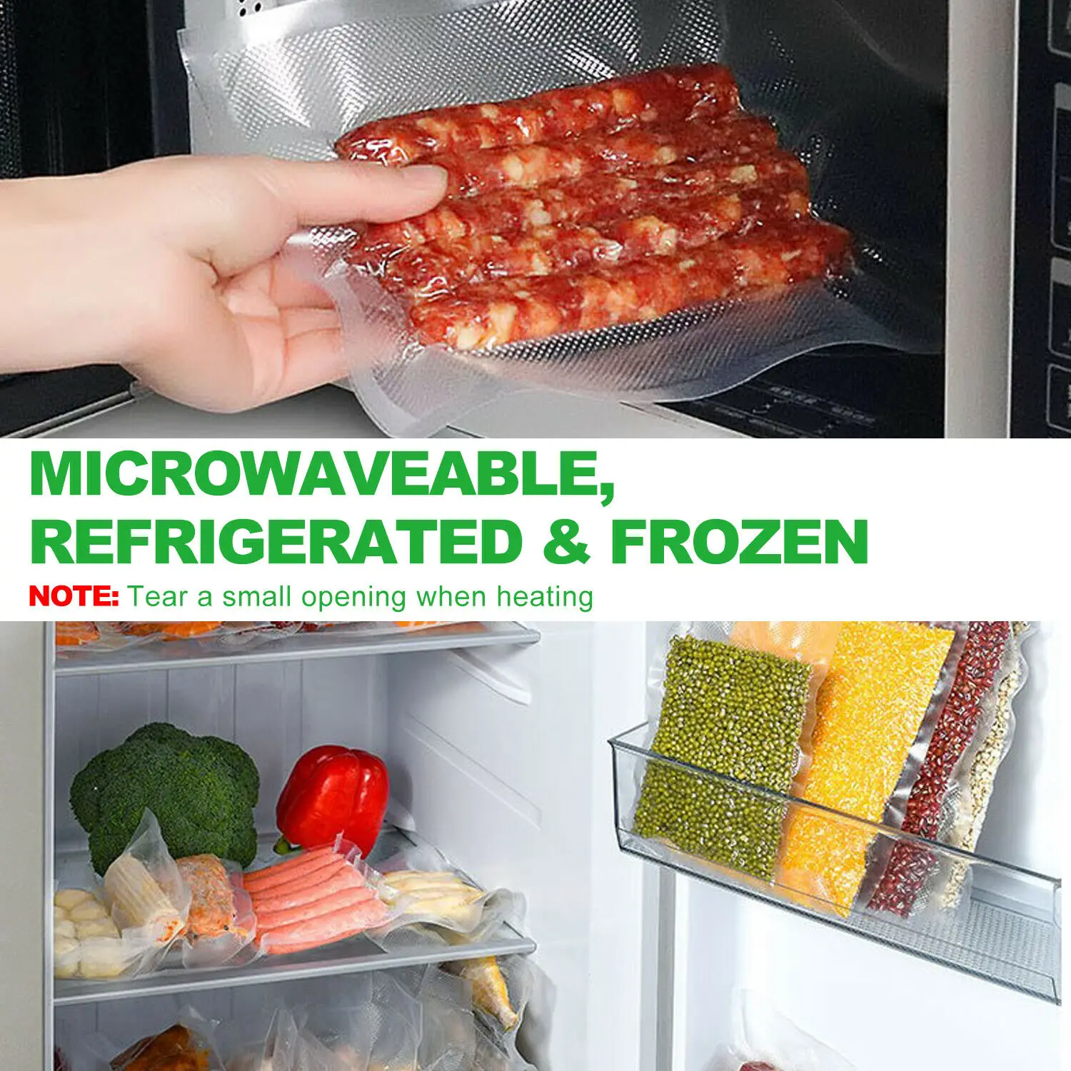 Kitchen Food Vacuum Bag Storage Bags For Vacuum Sealer Packaging Rolls Food Fresh Saver Vacuum Bags 12/15/20/25/28cm*500cm 6