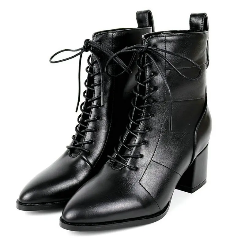 2021 office ladies boots Woman high Heels 2021 New lace up women Boots ...