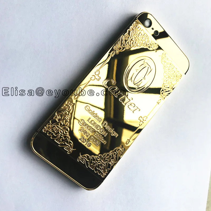

For iPhone 5 5g Gold Plated Housing 24k ct real gold new design for iphone 5g