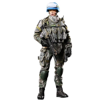 

30cm 1/6 Movable Figure Chinese Military Soldier Model Blue Helmet Warriors