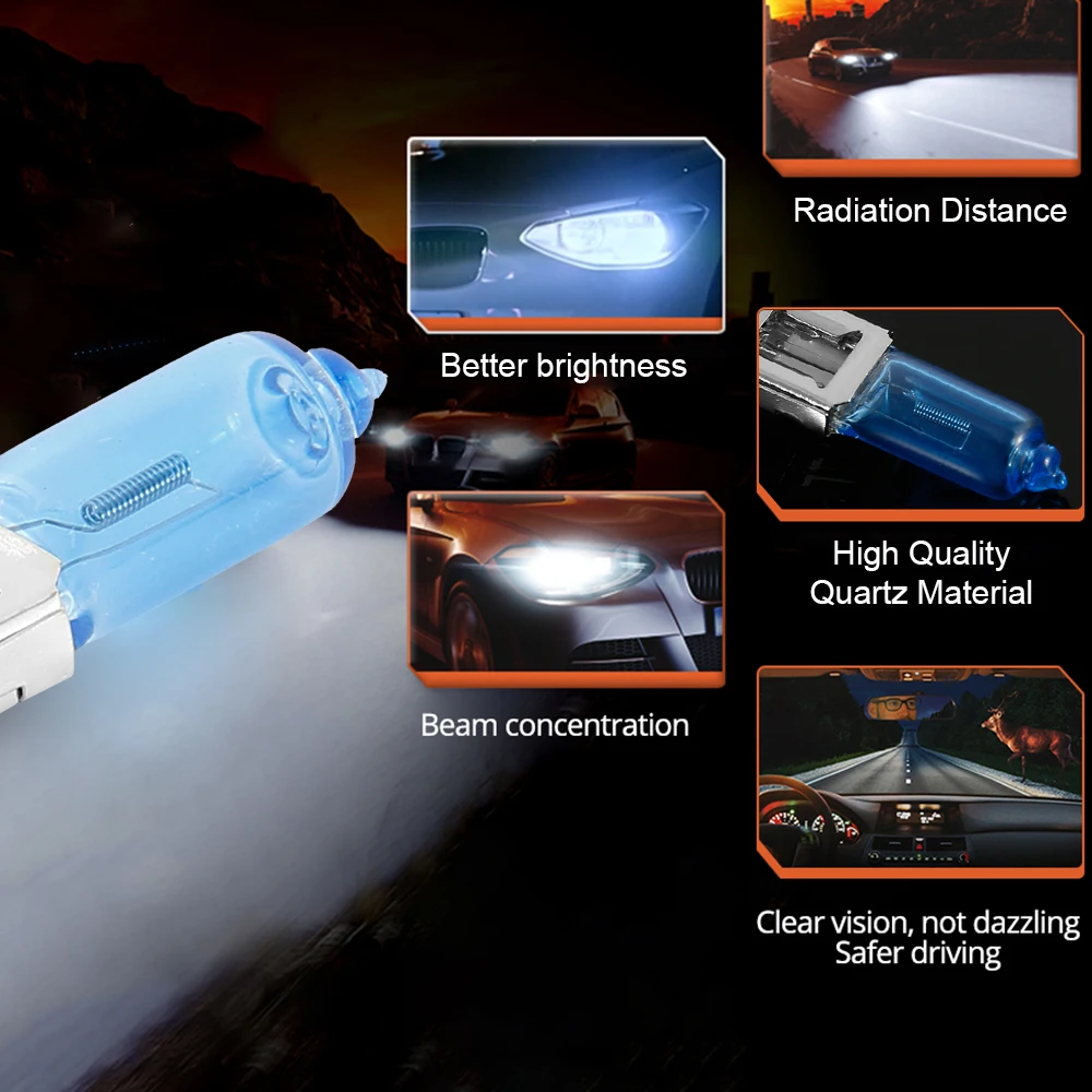 H1 100 Вт 12 в супер яркий 6000K белый противотуманный светильник s галогенная лампа автомобильный головной светильник автомобильный светильник для вождения