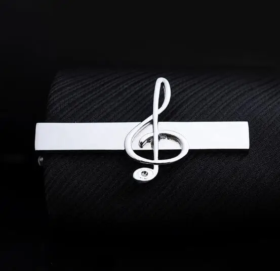 Music Note 20 шт. медный зажим для галстука, музыкальные ноты/курительная трубка/автомобиль/гитара/Крючок для рыбы/перо/Пуля зажим для галстука, булавки для галстука, мужские ювелирные изделия, смешанный заказ - Окраска металла: Music Note