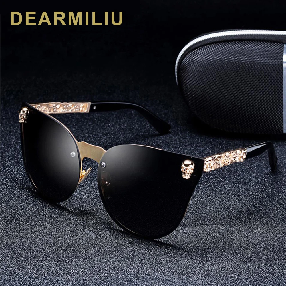 DEARMILIU Модные женские готические солнцезащитные очки кошачий глаз в