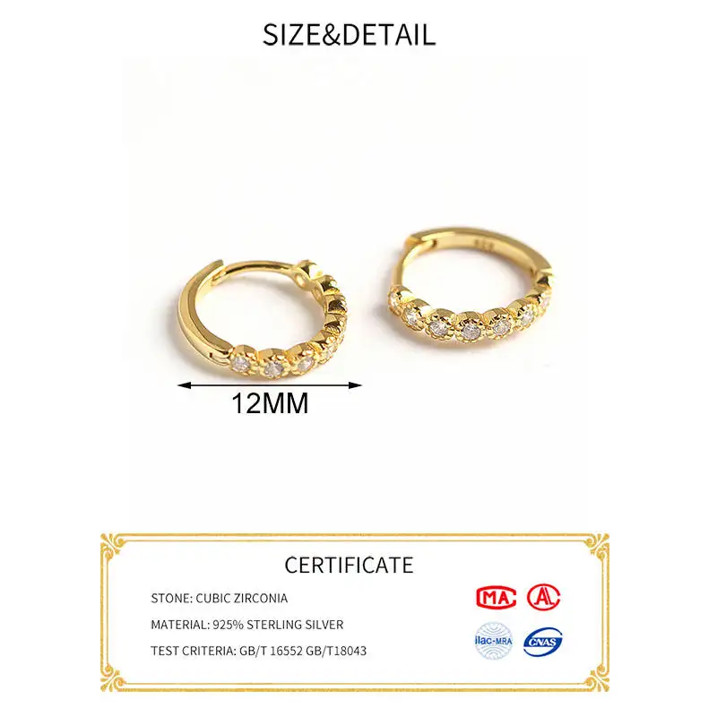 INZATT, настоящее 925 пробы, серебряные серьги-кольца с цирконом, Модные женские вечерние ювелирные изделия, минималистичные аксессуары, классический подарок