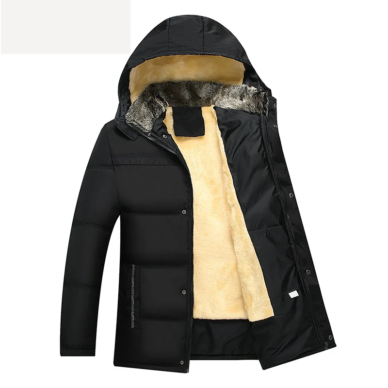 Autumn& Winter Warm Cotton-padded Jacket Middle-aged plus Velvet Cotton-padded Clothes Men's Grandpa Clothes Daddy Clothes Larg