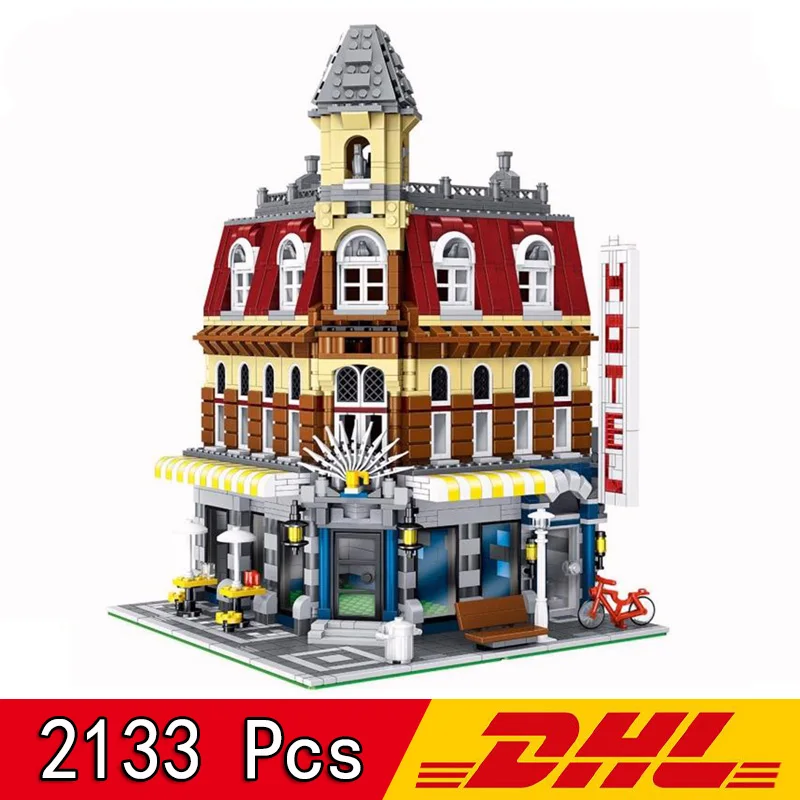 

Building Blocks 15002 84002 2133pcs Street View Series Cafe Model Bricks Compatible Legoings City 10182 Kid Christmas Gift Toy