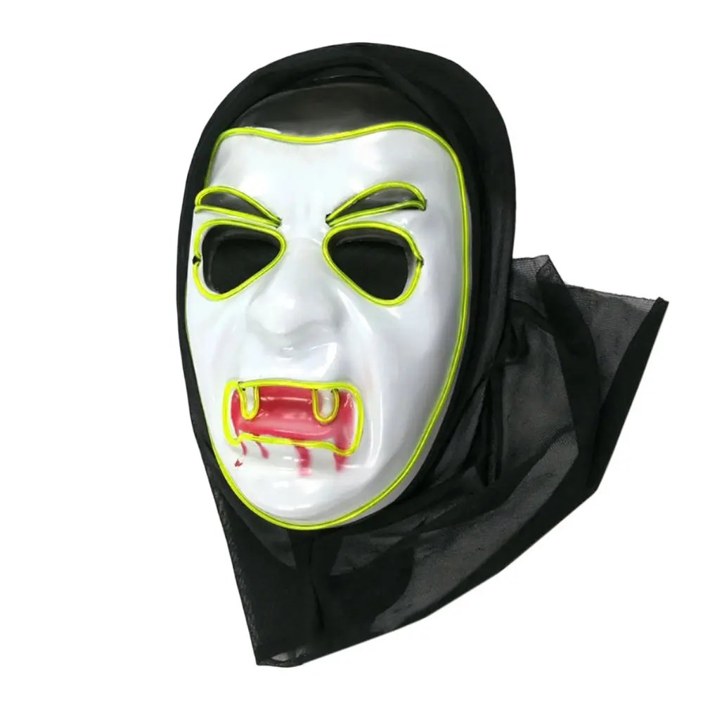 Halloween Vampire Gleamy Mask Horrible Series Carnival Dancing Parties Decorative Electro Luminescent Stylish Mask