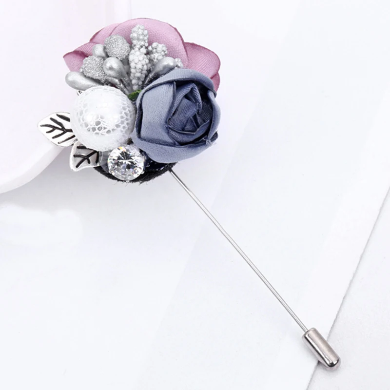 Тканевые кружевные булавки брошь из сплава искусственный жемчуг цветок