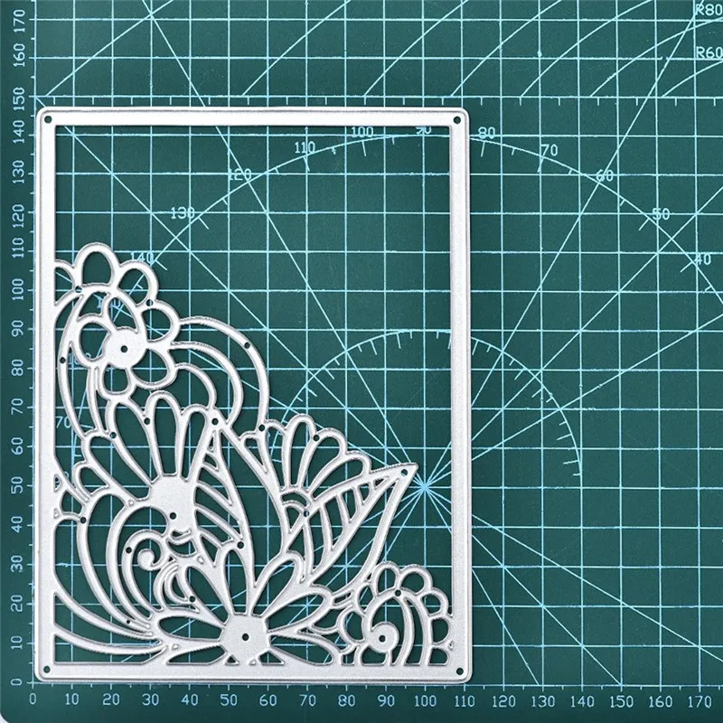 DiyArts угловой цветок высечки фона металла резки штампы изготовление скрапбукинга тиснение трафарет DieCut шаблон новые штампы