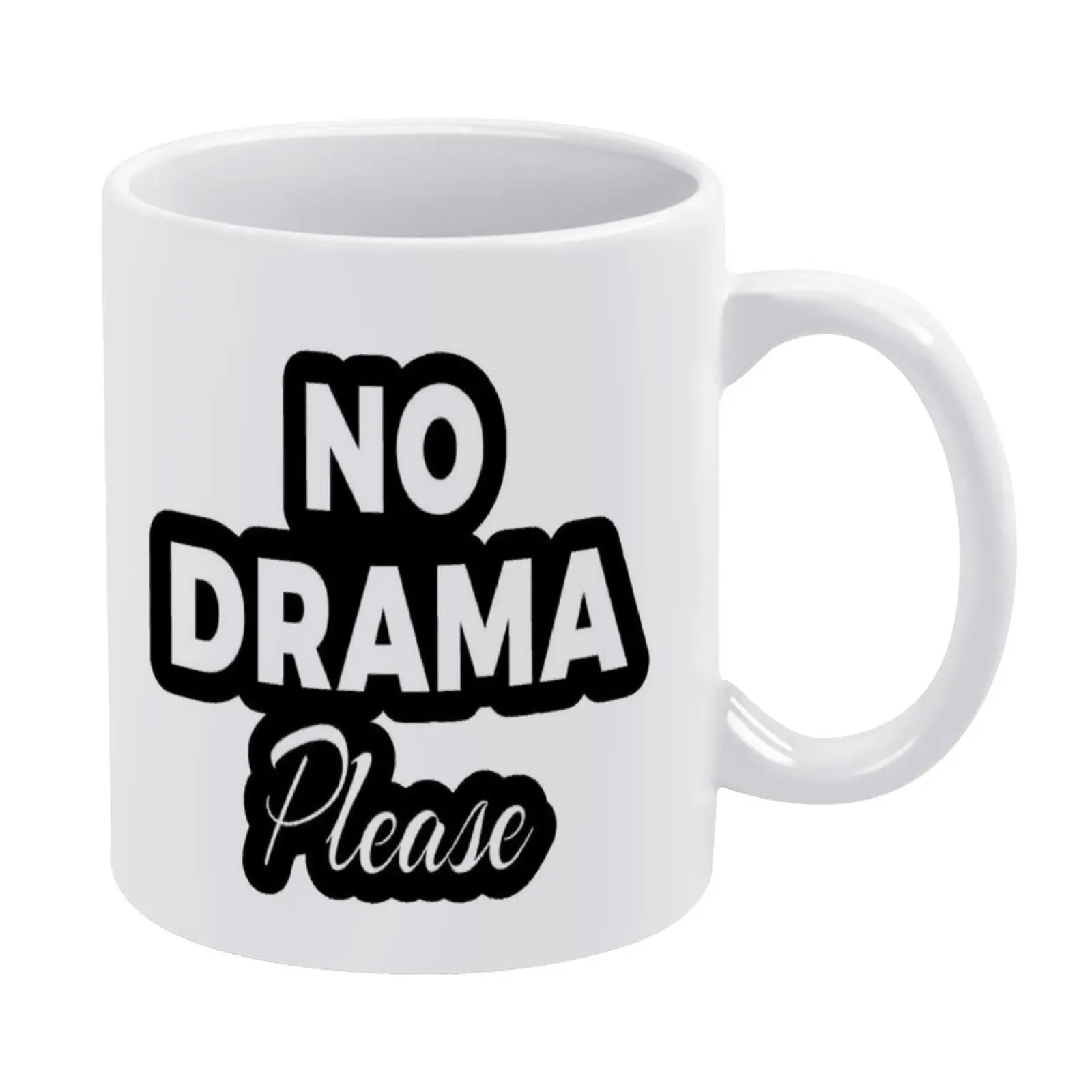 Белая кружка No More Drama винтажная новая унисекс размера граммофон борода усы езда