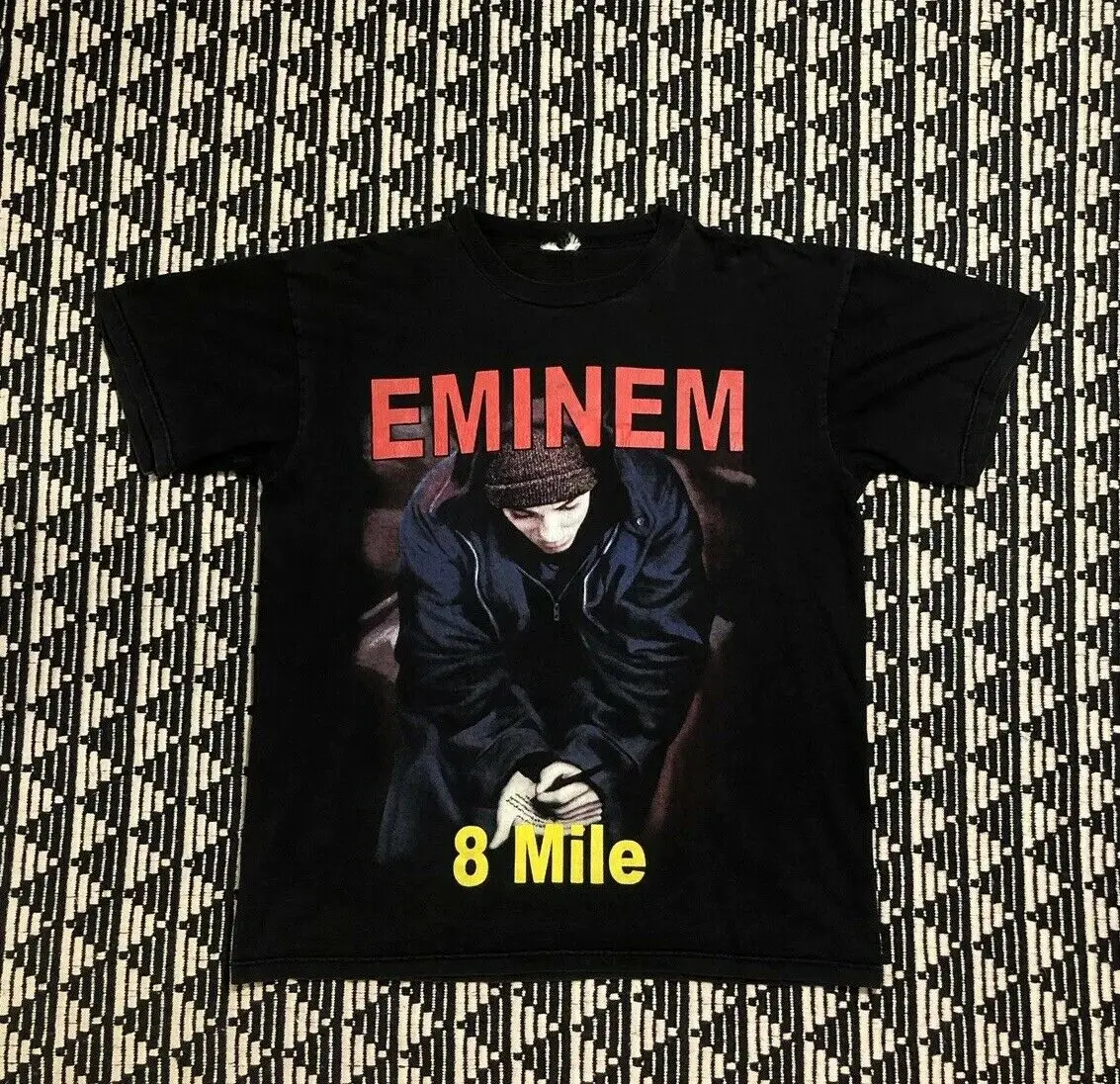 

Vintage Eminem 8 Mile Movie Promo Tour Concert Rap Tee T Shirt 90s 2000s Large New Men'S Fashion Short-Sleeve T Shirt Mens