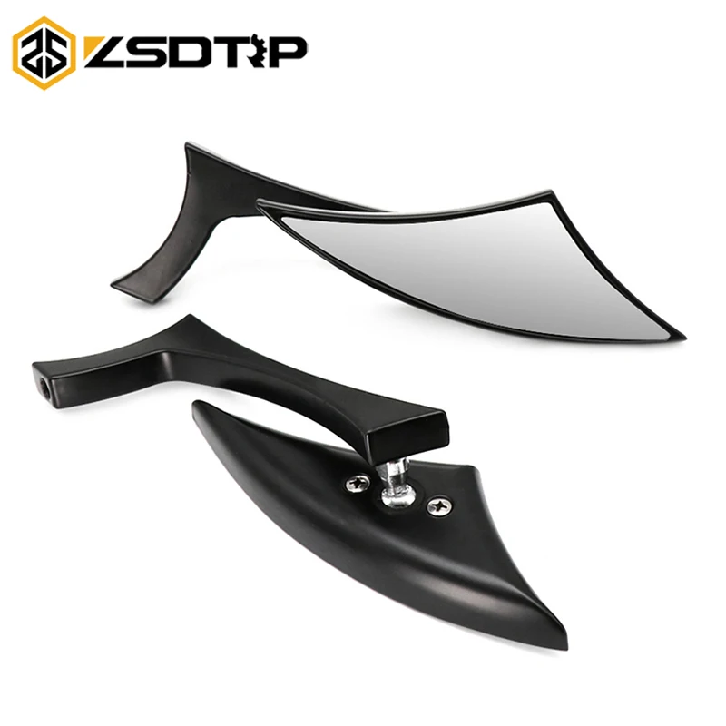 Боковые зеркала ZSDTRP с черным стеклом треугольные мотоциклетные 8 мм 10 для Harley Yamaha