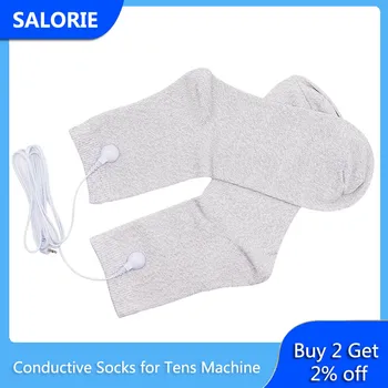 

1 Pair Massage Conductive Fiber Sock Electrode Massage Socks for EMS Tens Machine Electrotherapy Pain Relief Physical Therapy