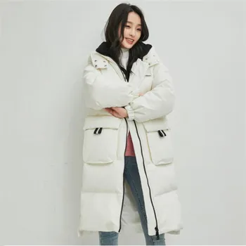 

Winter Women Down Jacket Medium Long Coat 2019 New Fashion Thick Warm Overcoat Female High Quality White Duck Down Jacket XIN111