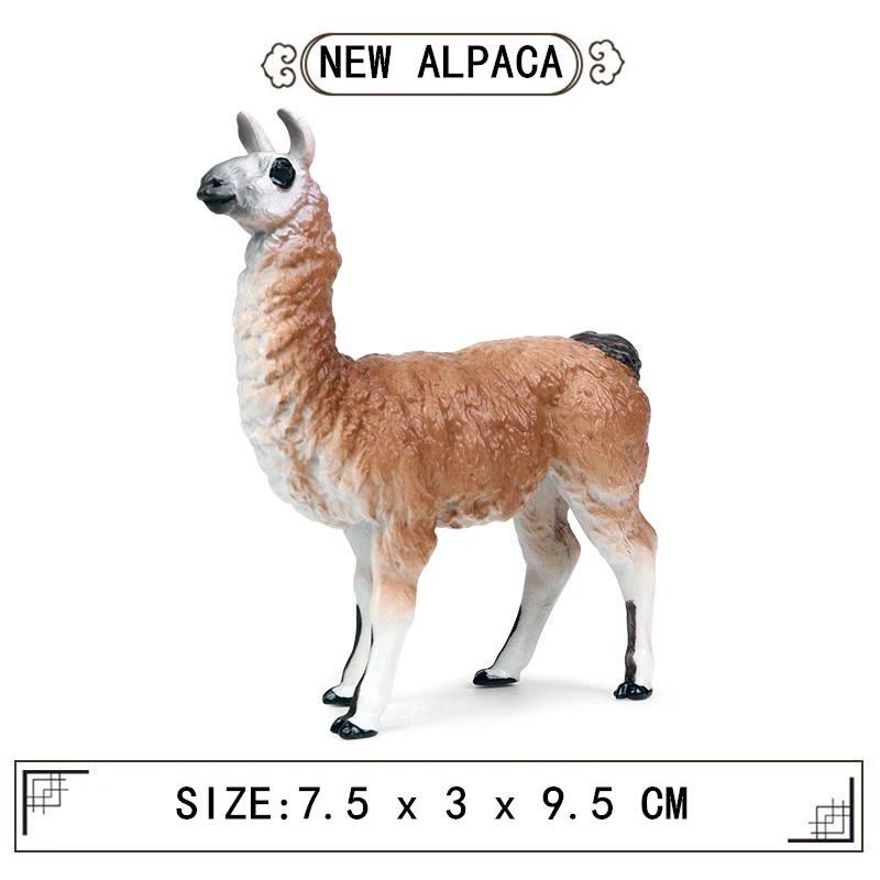 Children's Real wild animal static model alpaca antelope plastic toy Collecting gifts Toy model