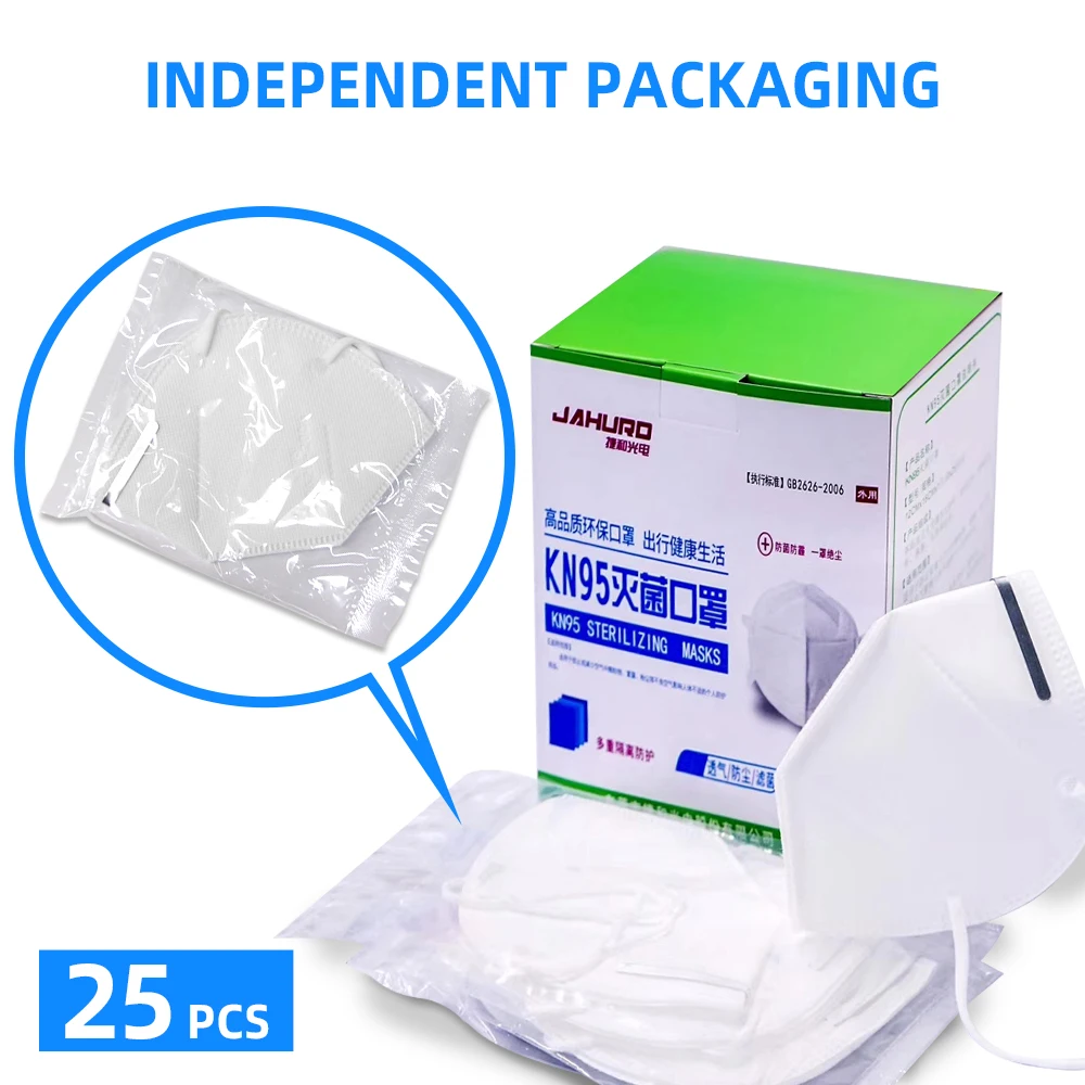 

25PCS KN95 Mask Dust Proof Against Influenza Anti Haze Air Filter Personal Protection Face Mask