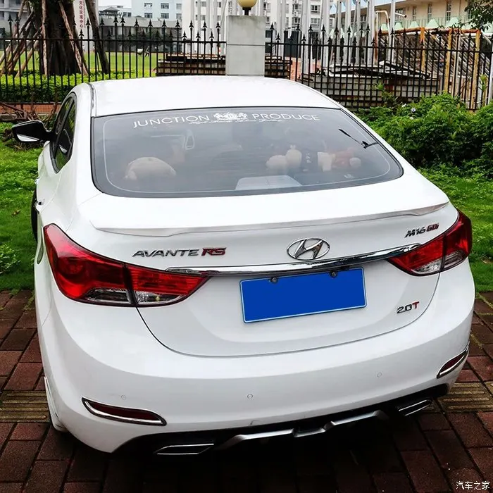 Спойлер для Hyundai Elantra 2012 2017 спортивный спойлер из АБС пластика заднего крыла