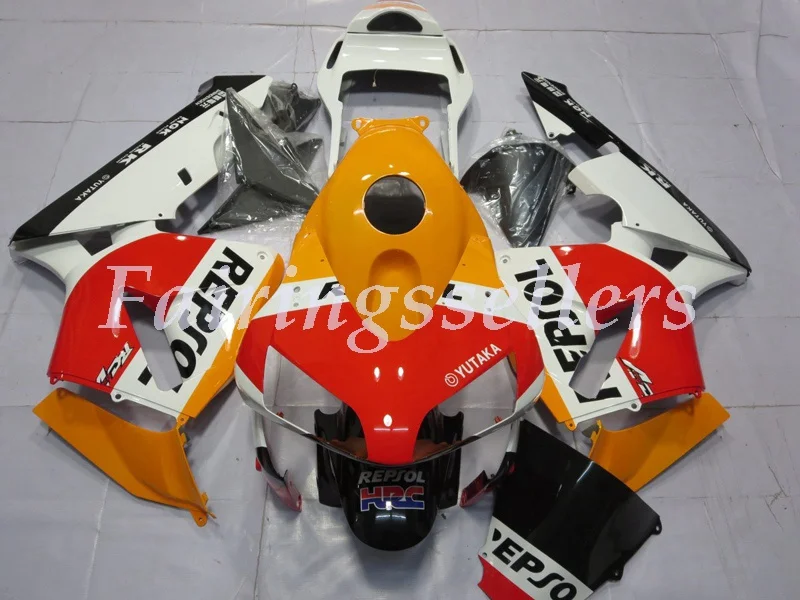 Топ(литьевая форма) ABS мотоцикл полный комплект обтекателя Подходит для Honda CBR600RR F5 2004 2003 обтекатели набор Белый Серебряный Repsol