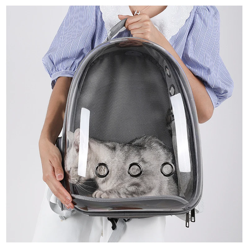 Portable Pet Cat Dog Bag Breathable Transparent Pet Carrier Bag Outdoor Travel Backpack for Cat and Dog Space Pet Backpack