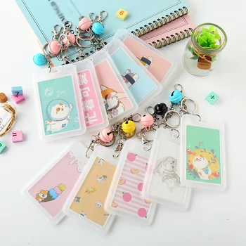 

New Transparent PVC Bank BUS Credit Card Holder Covers Storage Card& ID Holders Women Kids Cartoon Card Holders Protector Cover