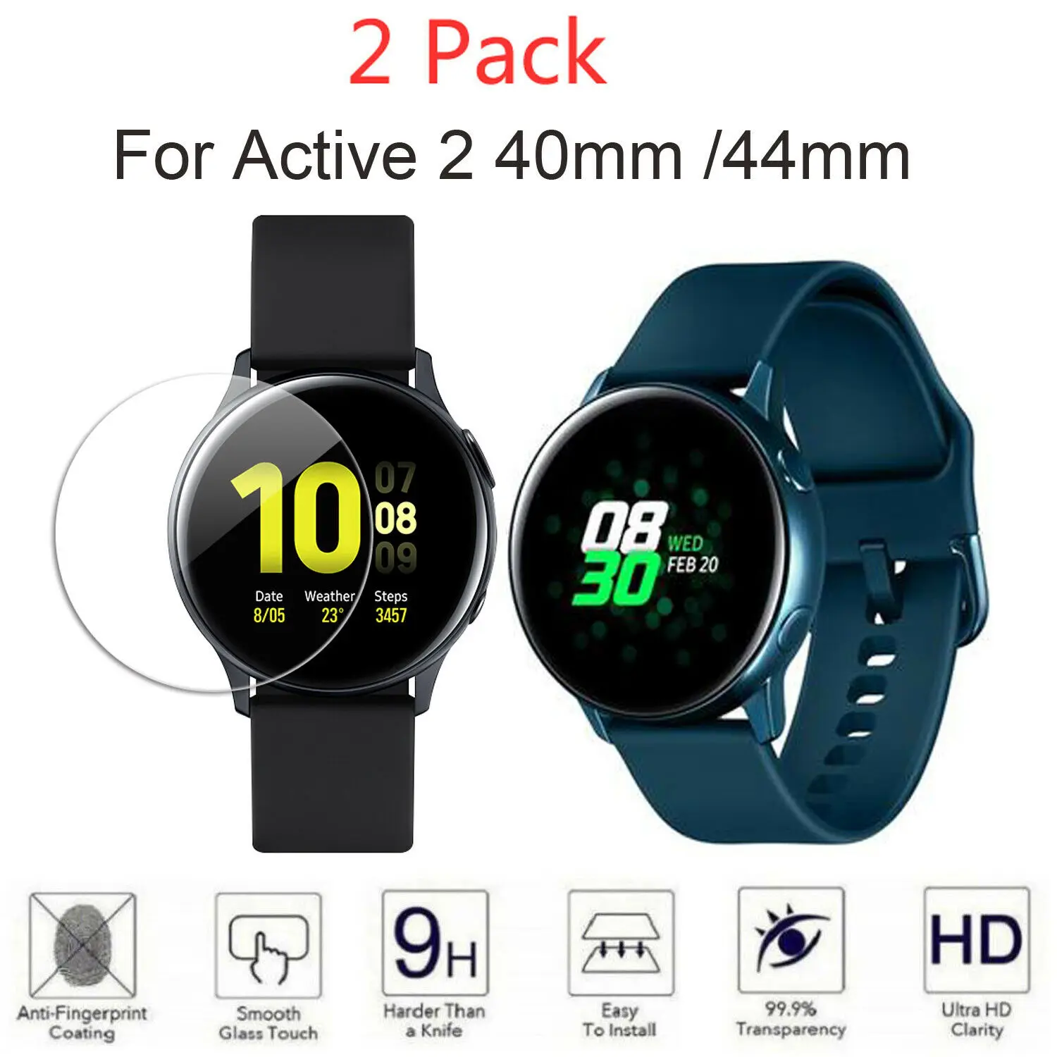 

Active2 Tempered Glass Screen Protector Film For Samsung Galaxy Watch Active 2 40mm 44mm Screen Protection Film