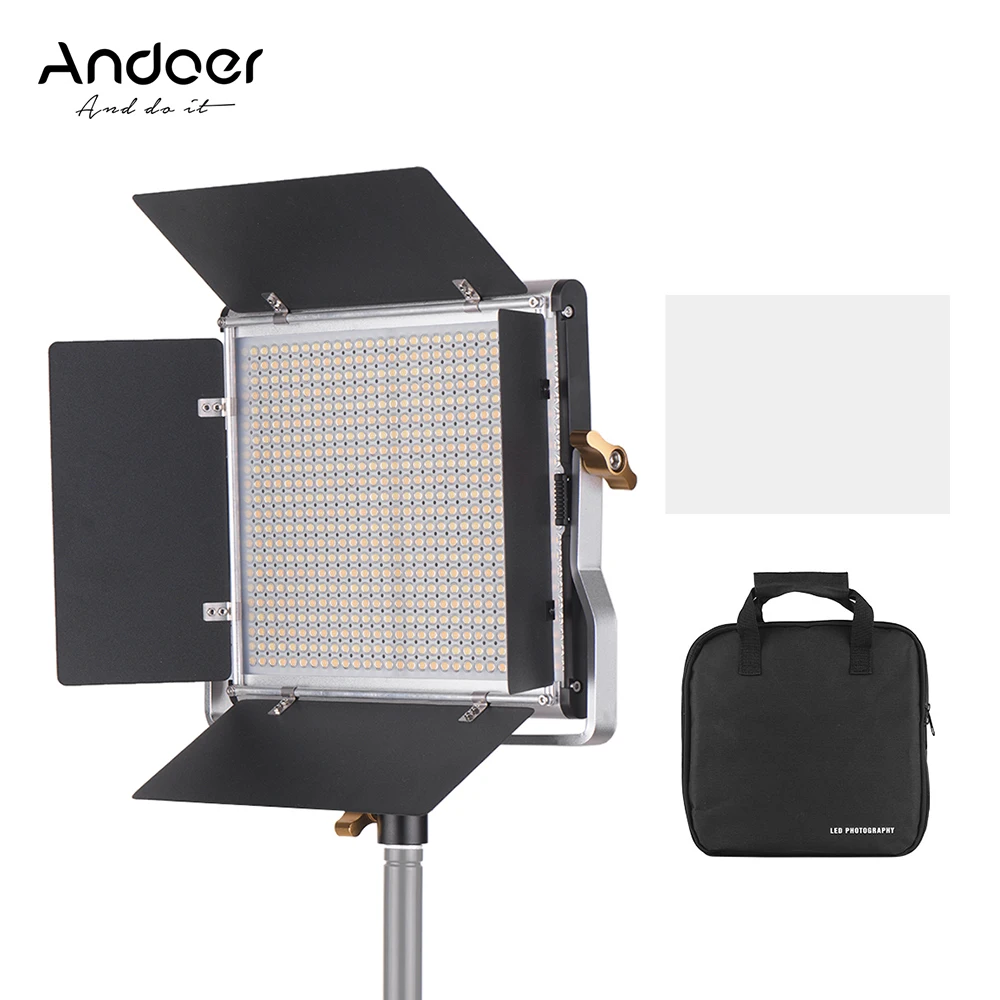 

Professional Andoer LED Video Light 660 Bulbs Light Panel 3200-5600K w/ U Bracket Barndoor Kit for Studio Video Shooting Makeup