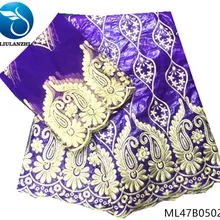 LIULANZHI фиолетовый Базен riche getzner 5 ярдов Хлопок Ткань стиль Лидер продаж 2 ярдов Сетка кружевная ткань для платья ML47B05